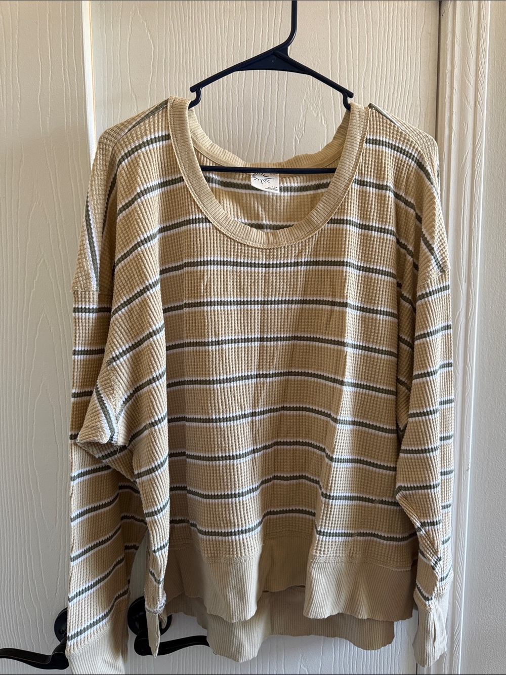 Offline by Aerie Striped Waffle Knit Pullover Sweater - Butter Yellow - Picture 6 of 6